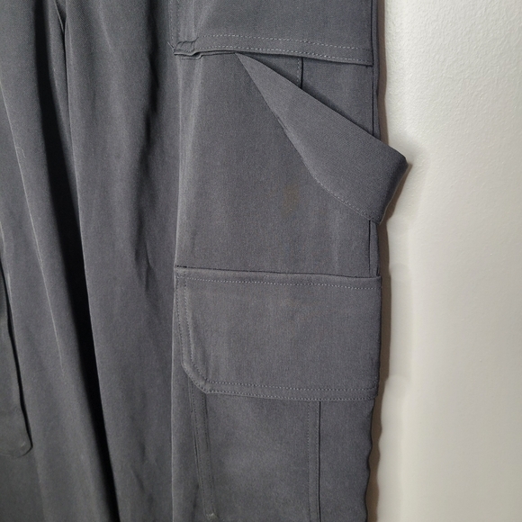 NWT AARON & AMBER Black Wide Leg Y2K Carpenter Pants Size Medium - Picture 2 of 8